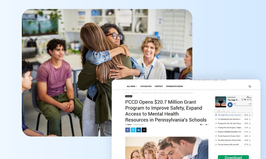 Pennsylvania's $20.7 Million PCCD Grant Program Factors in Mental Health Integration