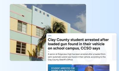Clay County Student Arrested with Loaded Gun on School Campus