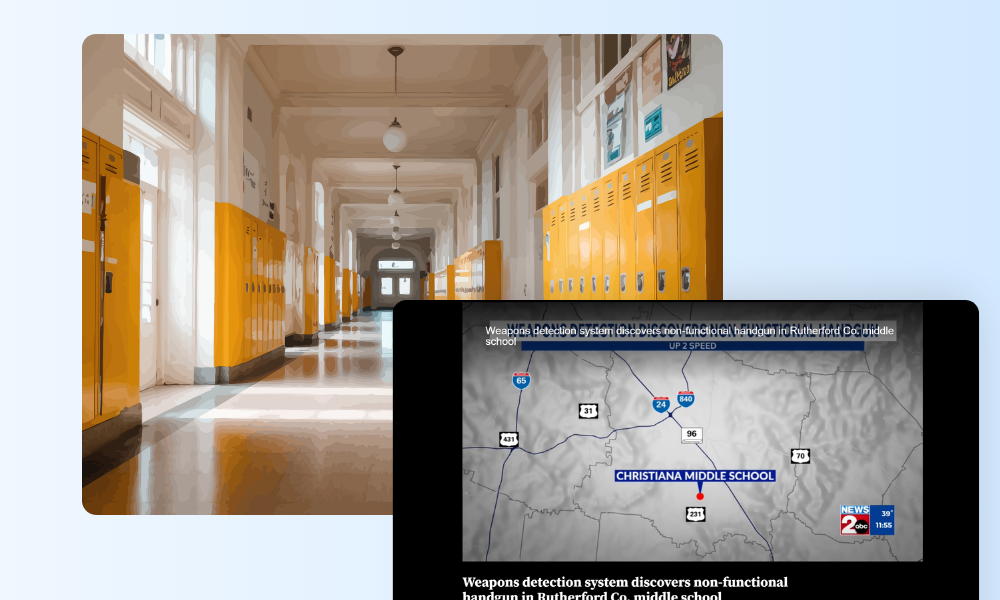 Rutherford County middle school's weapons detection system successfully identified a non-functional handgun, highlighting AI security technology's role.