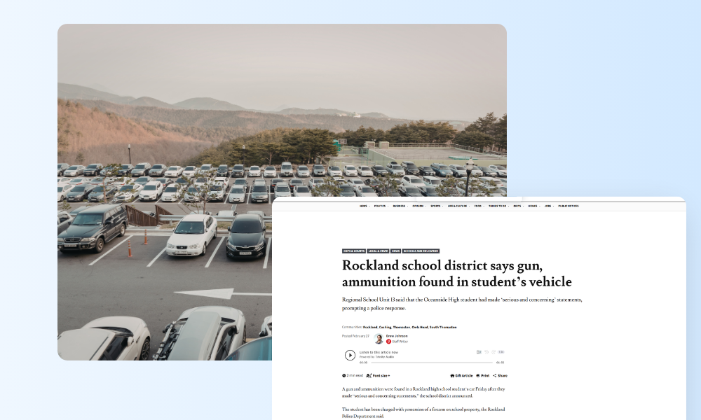 Rockland school district finds gun, ammunition in student's vehicle. Analysis of detection gaps and security lessons for educational institutions.