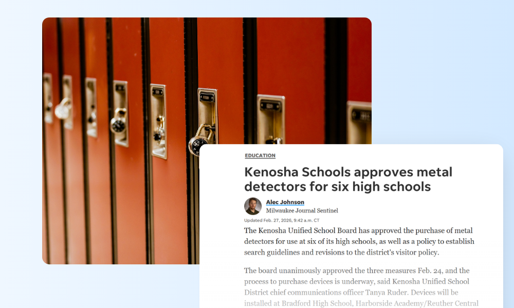 Kenosha Schools approves metal detectors for six high schools. Security leaders examine integration strategies for comprehensive threat detection systems.