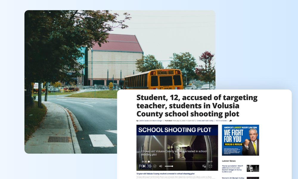 A 12-year-old Florida student was arrested after posting a detailed school shooting plan targeting a teacher and classmates at Southwestern Middle School.